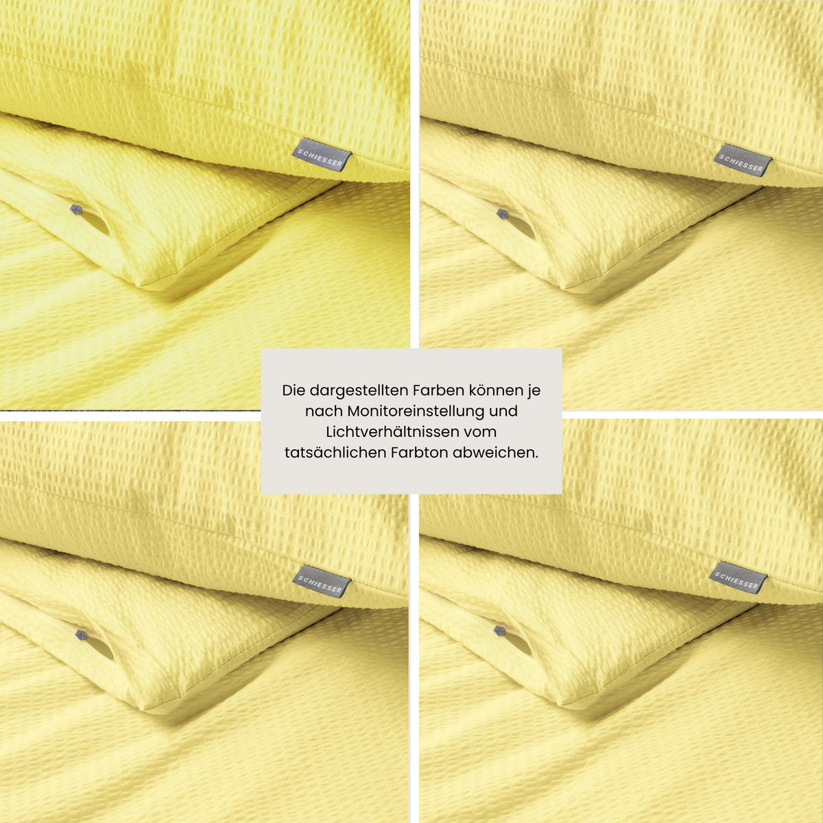 BETTWÄSCHESET Laura - Baumwoll Seersucker - 2-teilig - 135x200 cm - Hellgelb - Hellgelb, Textil (135/200cm) - SCHIESSER