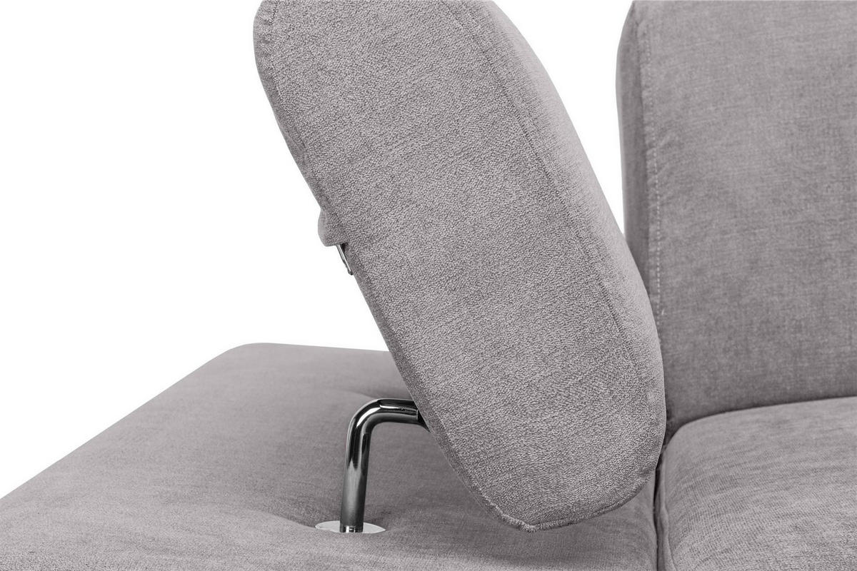 SCHLAFECKSOFA RATLO links 4/5-Sitzer mit Bettkasten, hellgrau - Silberfarben, Textil (270/190cm) - KONSIMO®