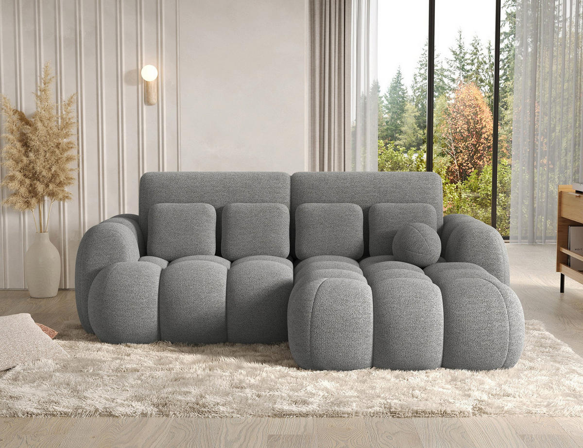 ECKSOFA COVELION L-Form – Schlaffunktion, Bettkasten, Wellenfederung, HR-Kaltschaum, inkl. Kissen, moderner Wohnkomfort - Anthrazit, Kunststoff (167/260cm) - Wohnideebilder