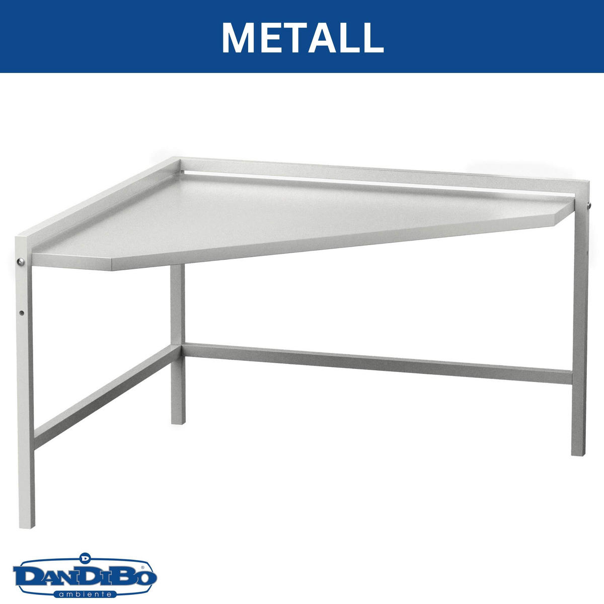 MIKROWELLENREGAL Eckregal Küche Stehend Arbeitsplatte 72x72 cm Weiß 2 Stufig 96689 - Weiß, Metall (72/46/72cm) - DanDiBo
