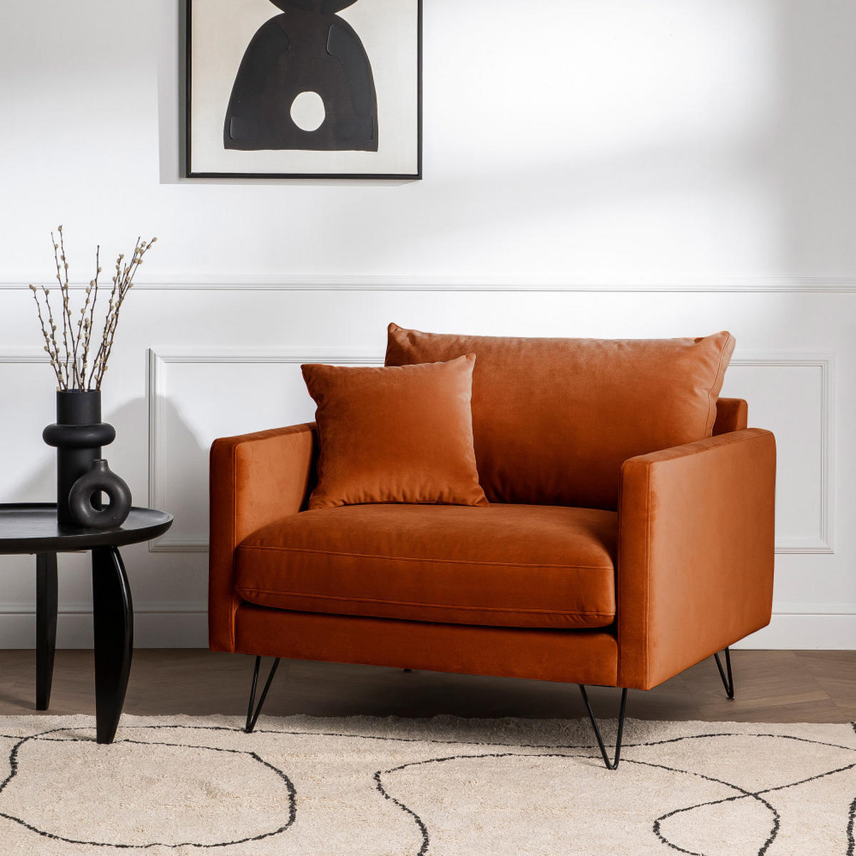 DESIGN-SESSEL - Rost - Rostfarben, Textil (108/86/95cm) - Drawer