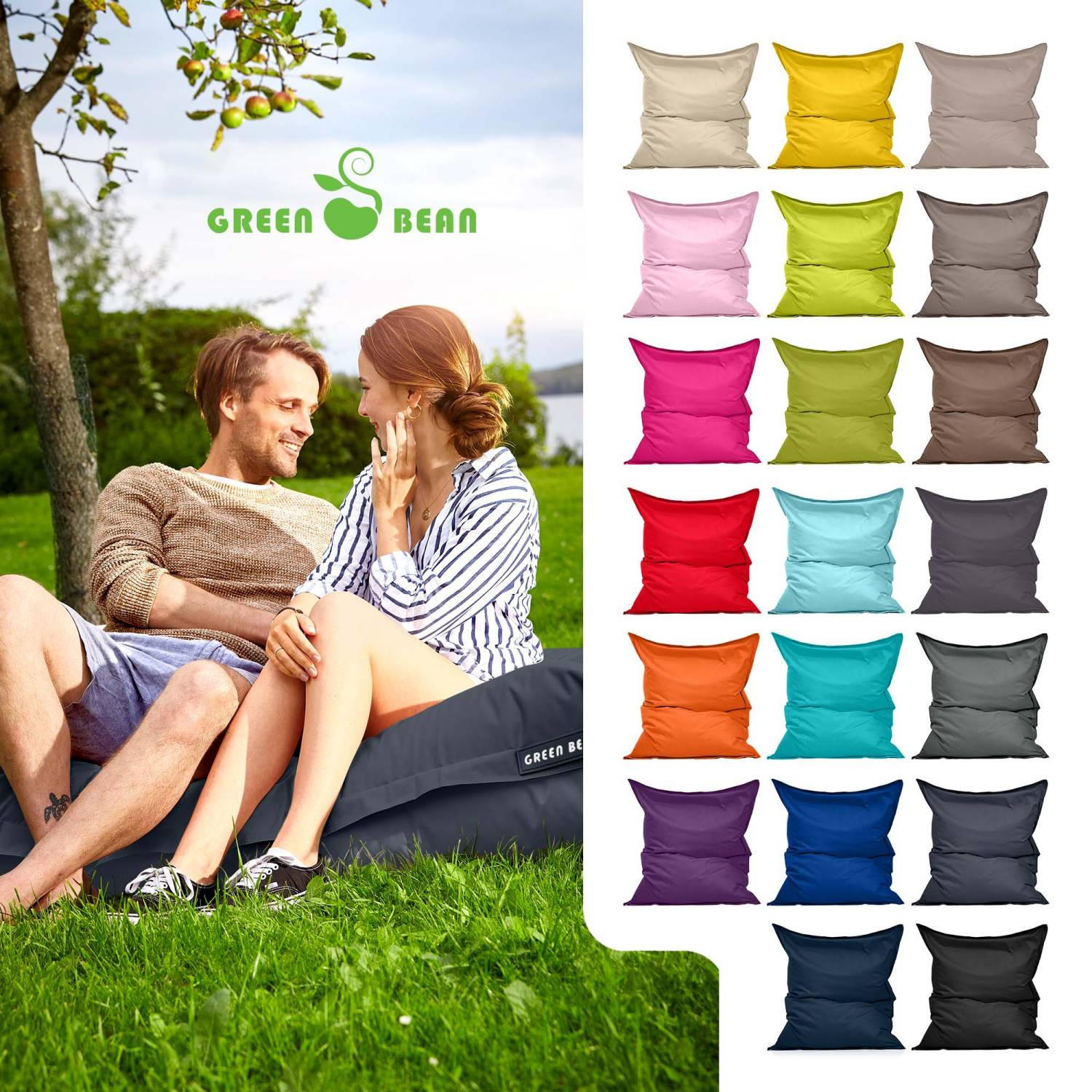 SITZSACK XXL "Square" 140x180cm - 380 L - Grau, Textil (140/25/180cm) - Green Bean