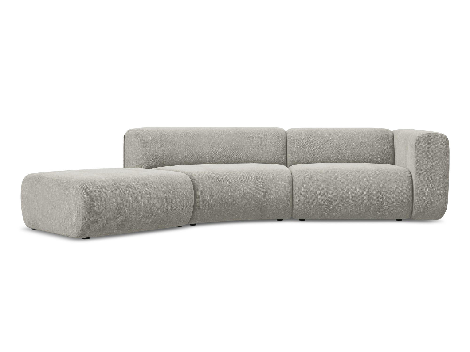 4-SITZER-SOFA Chenille Stoff Beige - Beige/Schwarz, Kunststoff/Textil (335/70/166cm) - Makamii
