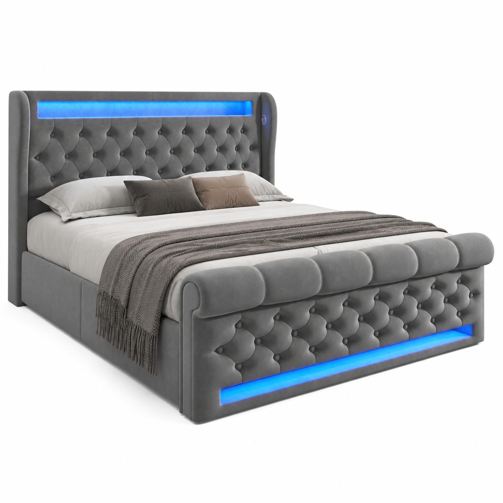 Meubliv Bett Grau 140x190 cm