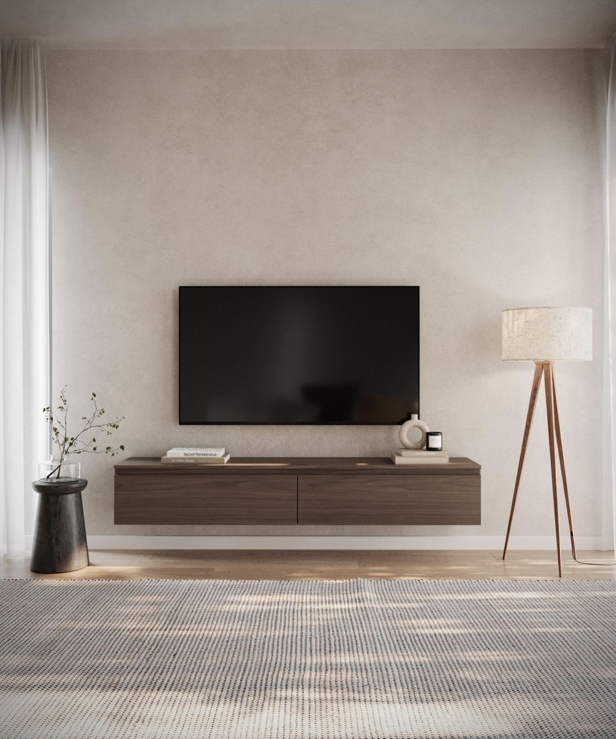 TV-LOWBOARD Bemmi Walnuss Wisconsin 175 cm - Dunkelbraun, Holzwerkstoff (175/28.4/31.8cm) - Selsey