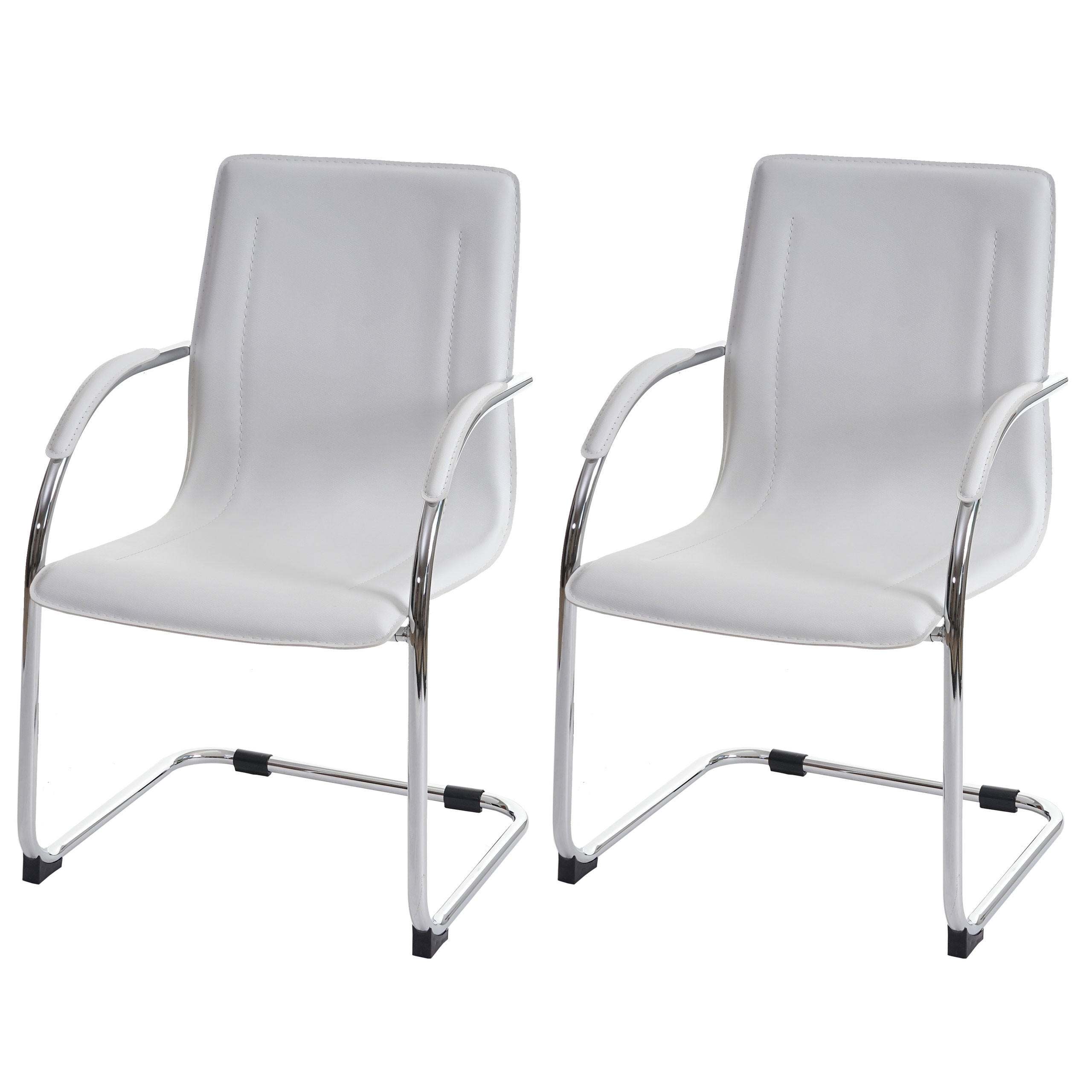 KONFERENZSTUHL Weiß 2er-Set - Weiß, Kunststoff (56/93/56cm) - MCW