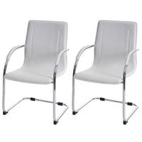 KONFERENZSTUHL Weiß 2er-Set - Weiß, Kunststoff (56/93/56cm) - MCW