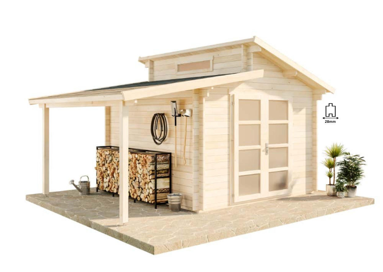 Alpholz Gartenhaus Natur 490x279x360 cm