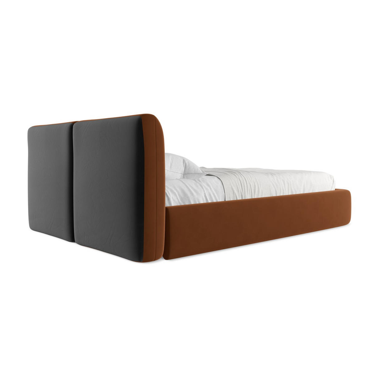 POLSTERBETT mit Bettkasten und Lattenrost 160x228 Orange - Terracotta/Schwarz, Kunststoff/Textil (140/200cm) - LaMiaSofa