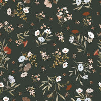 VLIESTAPETE Lilydale Blumen 50 cm x 10 m, dunkelgrün - Dunkelgrün/Grün, Papier (50/1000cm) - Lilipinso