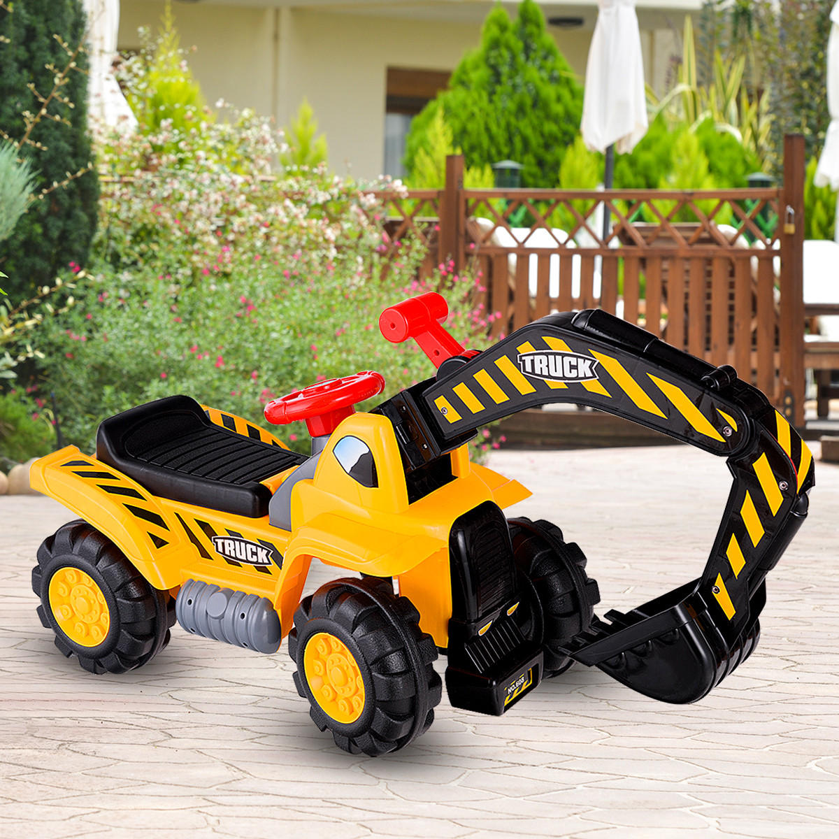 AUFSITZBAGGER Multicolor - Multicolor, Kunststoff (45/30/89cm) - COSTWAY