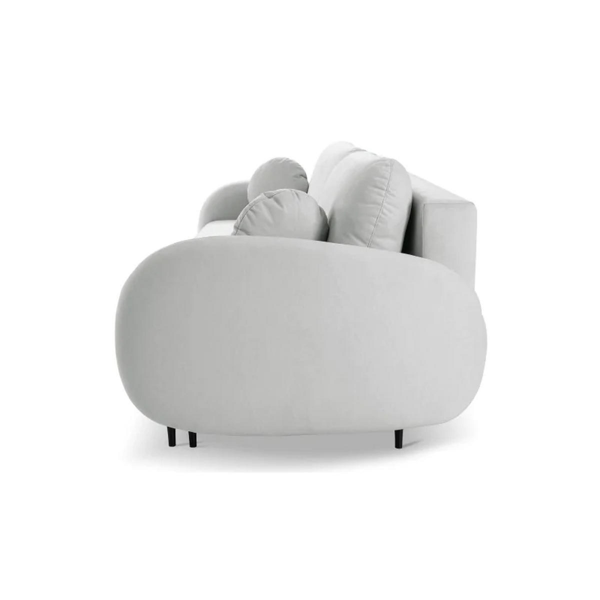 SCHLAFSOFA SOFTI, Sofa mit Schlaffunktion und Bettkasten, Farbe: Hellgrau, Velourstoff - Hellgrau, Textil (232/95/109cm) - Sepro Meble