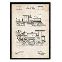 POSTER Lokomotive Patent A3 Rahmenlos - Klar, Papier (29.7/5/42cm) - Nacnic