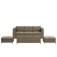 LOUNGE-SET 5-Sitzer Braun Belluno - Braun, Kunststoff - Beliani