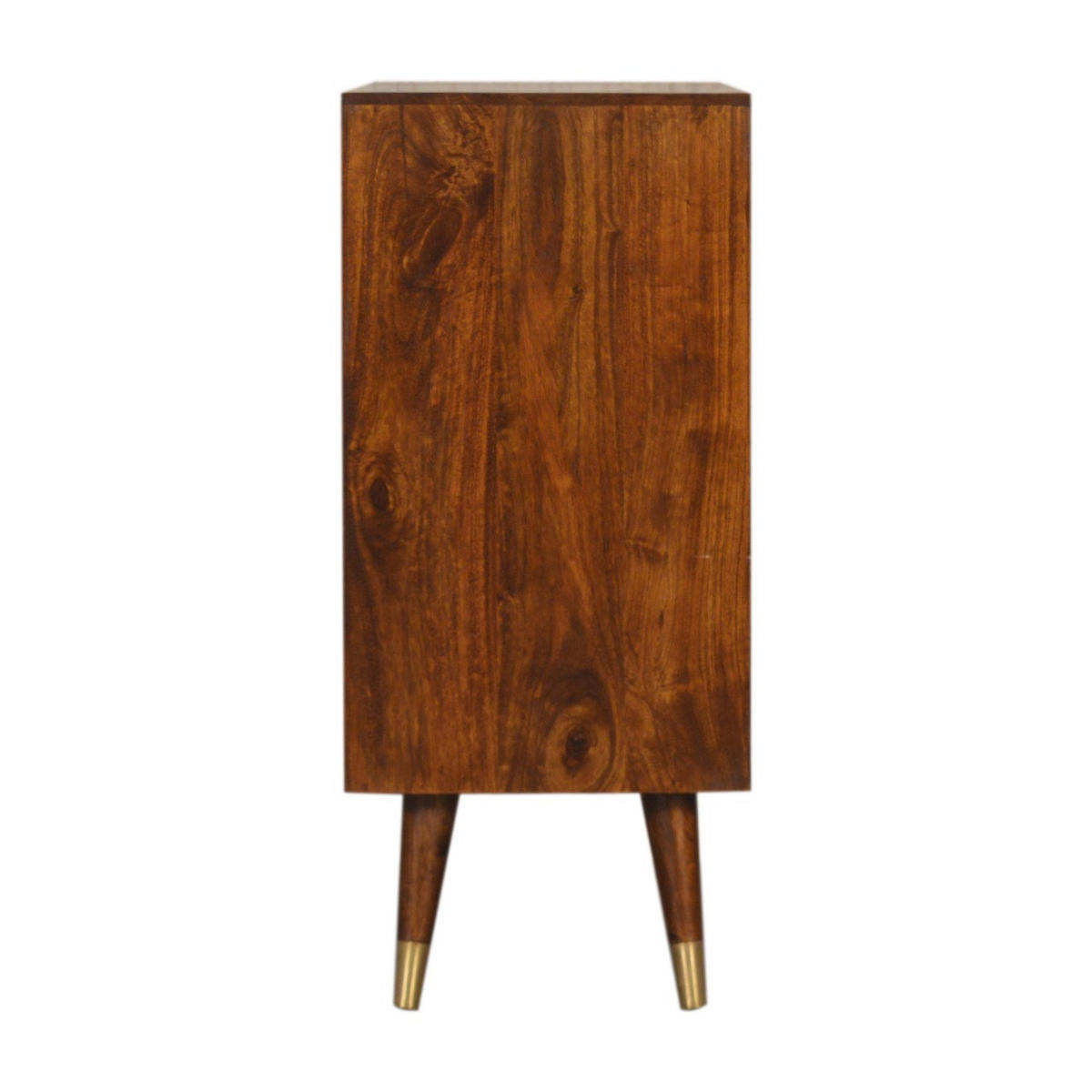 KOMMODE goldfarben, Kastanienholz-Finish - Messingfarben/Braun, Holz/Metall (75/80/35cm) - Artisan Furniture