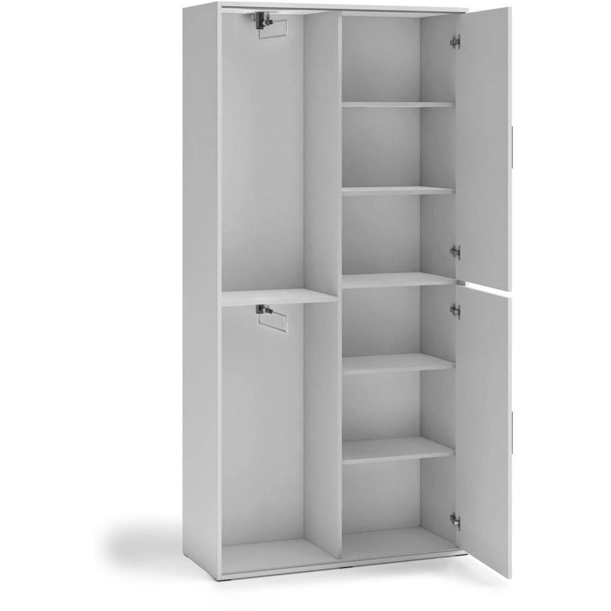 SCHWEBETÜRENSCHRANK Lano 100/205/40 cm 2-türig weiß - Weiß, Holzwerkstoff (100/205/40cm) - Beautysofa