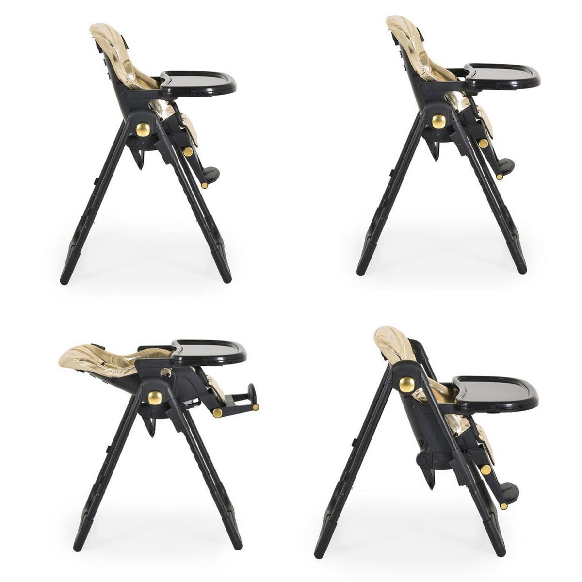 HOCHSTUHL Tiramisu 2in1 gold klappbar höhenverstellbar 5 Kipp-Position - Goldfarben, Kunststoff (75/105/54cm) - Cangaroo