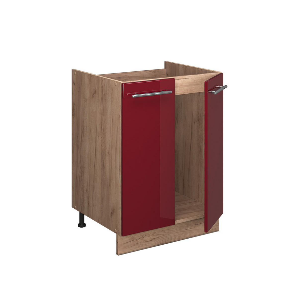 SPODNÁ SKRINKA POD DREZ Fame-Line, Bordeaux vysoký lesk/Dub Goldkraft, 60 cm - dub medový/bordová, kompozitné drevo (60/82/60cm) - Vicco