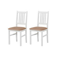 STUHL Bos 1 (2er Set) - Weiß/Cappuccino, Holz (43/94/40cm) - Leaf Design