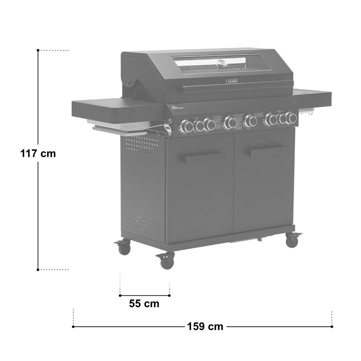 GASGRILL PLATINUM YAMARA DARK 6+2 Set - Schwarz, Metall (159/117/55cm) - TAINO