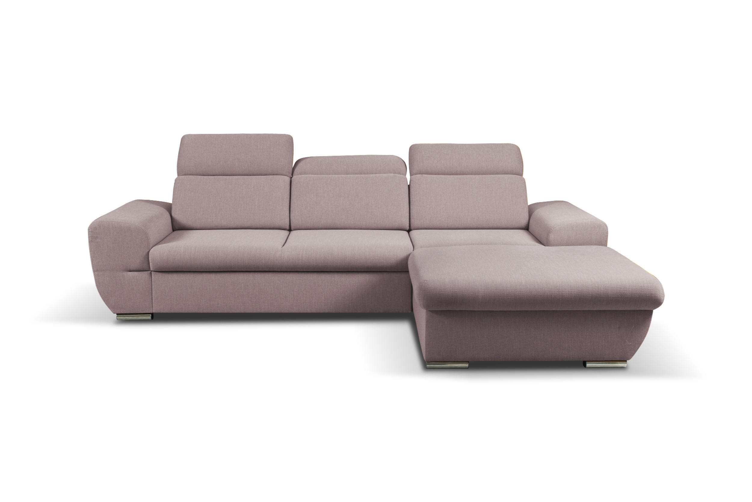 ECKSOFA - FRENSO - Rechts, Rosa (Ronda 61) - Rosa, Holzwerkstoff (281/183cm) - Möblo