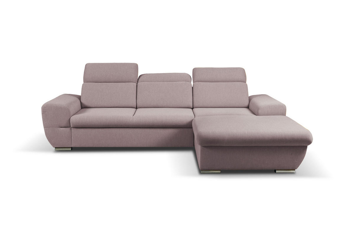 ECKSOFA - FRENSO - Rechts, Rosa (Ronda 61) - Rosa, Holzwerkstoff (281/183cm) - Möblo
