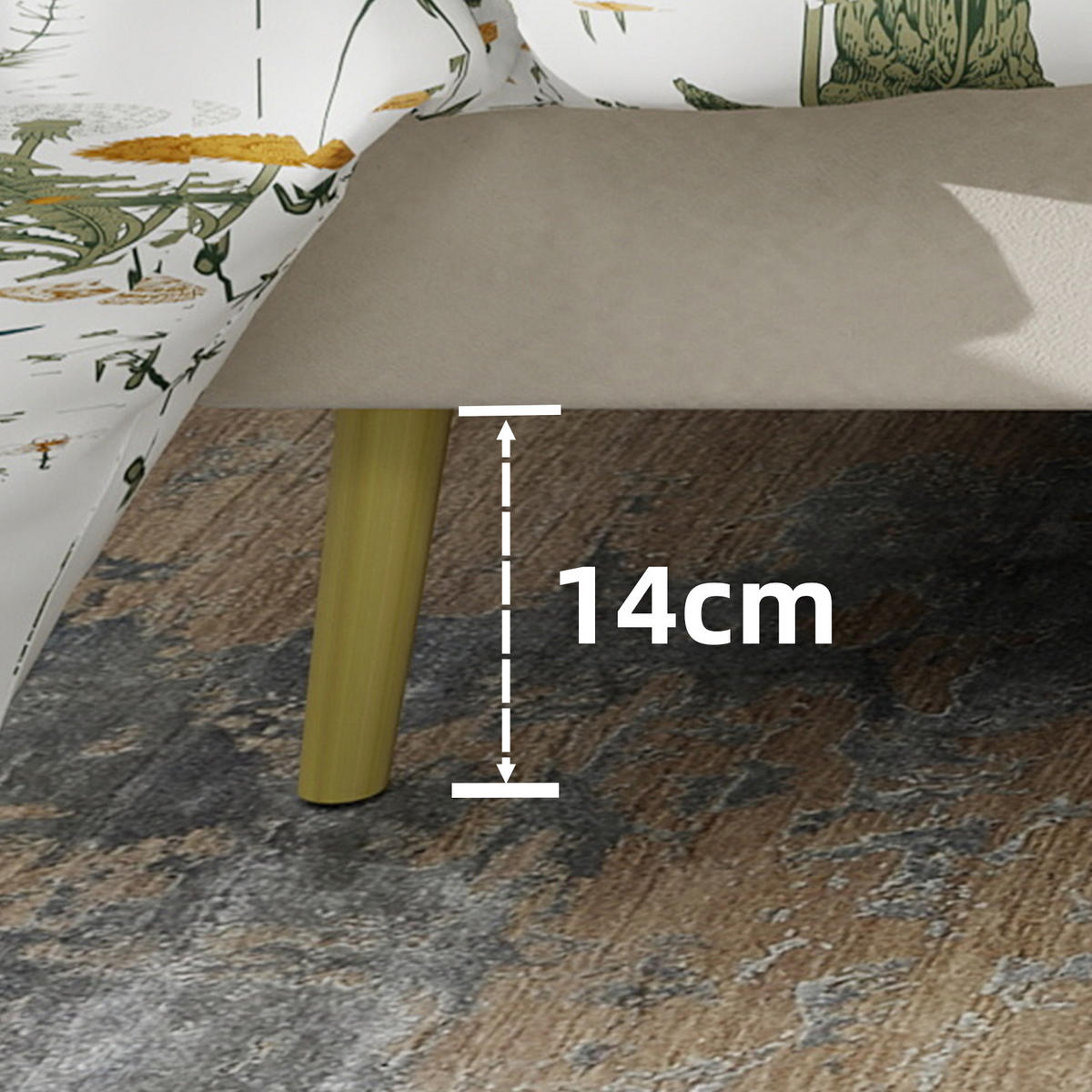 POLSTERBETT 140/200 cm in Beige Stoff - Beige, Holzwerkstoff/Textil (140/200cm) - WISHDOR