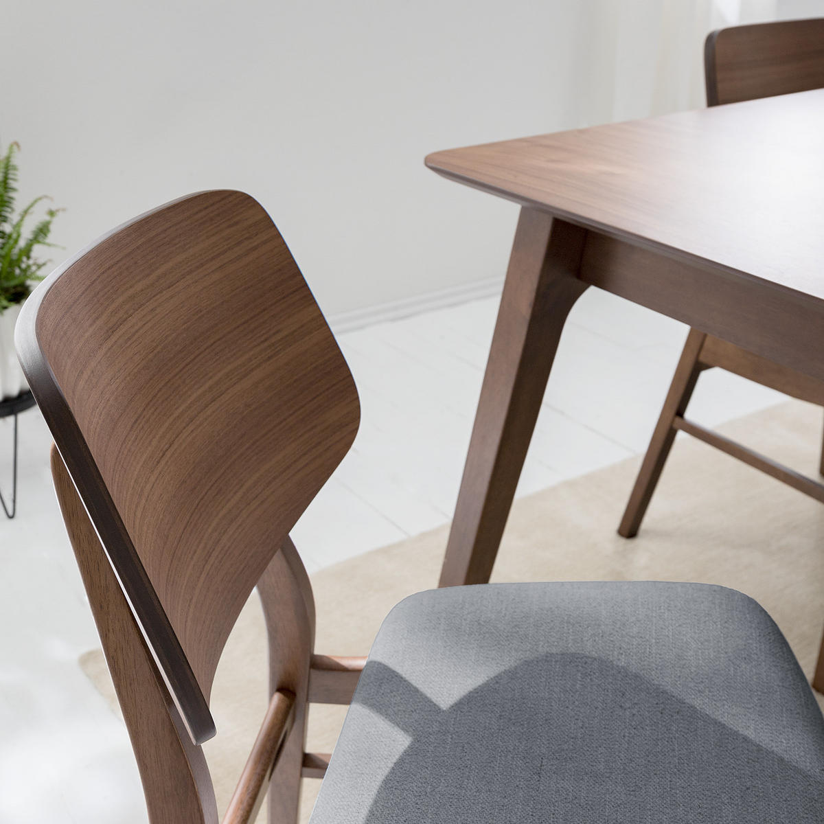 ESSZIMMERSTUHL - Webstoff / Gummibaum massiv - Dunkelgrau, Textil (47/81/53cm) - home24