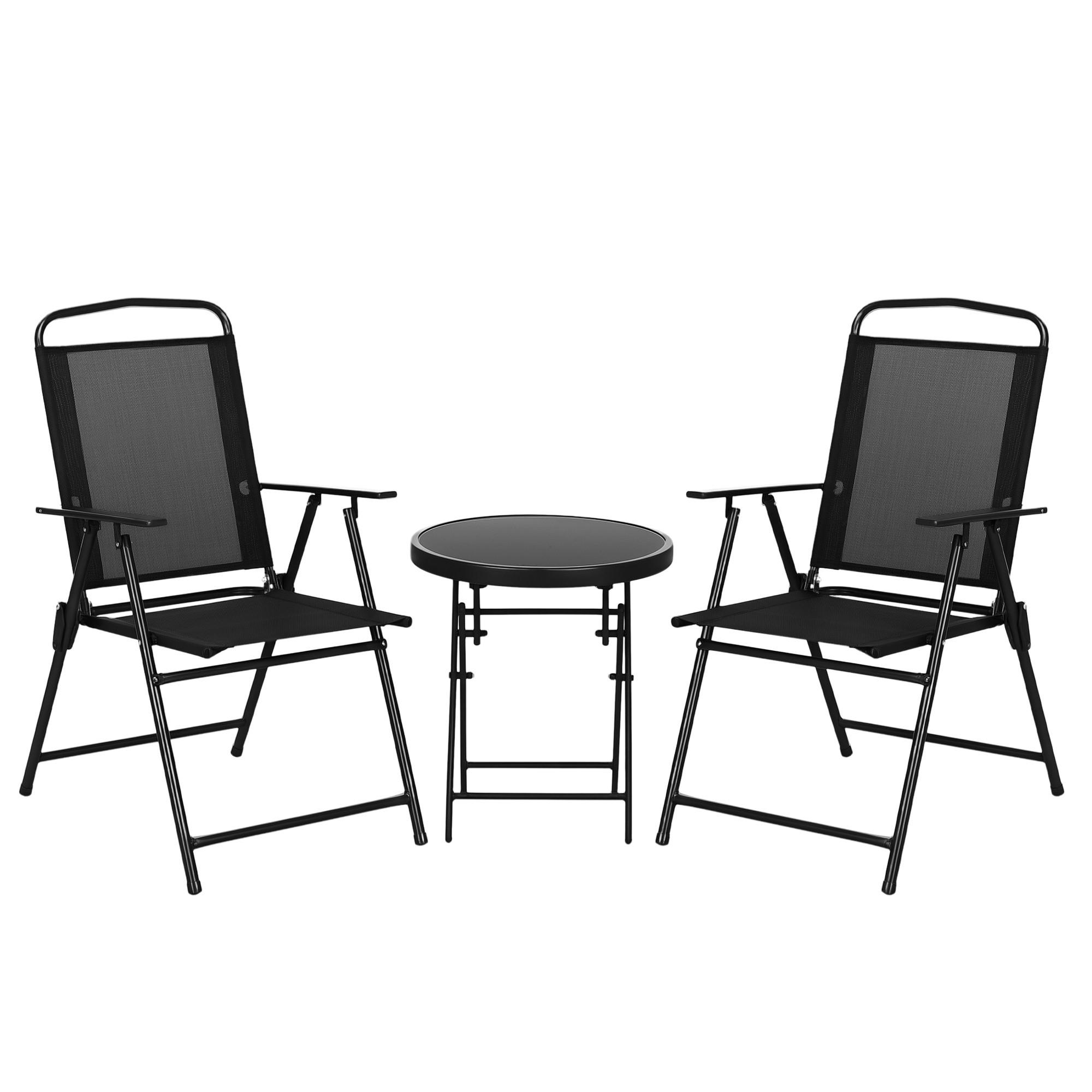 GARTEN-BEISTELLTISCHSET Schwarz 3 Stück - Schwarz, Metall (64/53.5/93cm) - GiPP