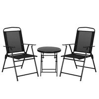 GARTEN-BEISTELLTISCHSET Schwarz 3 Stück - Schwarz, Metall (64/53.5/93cm) - GiPP