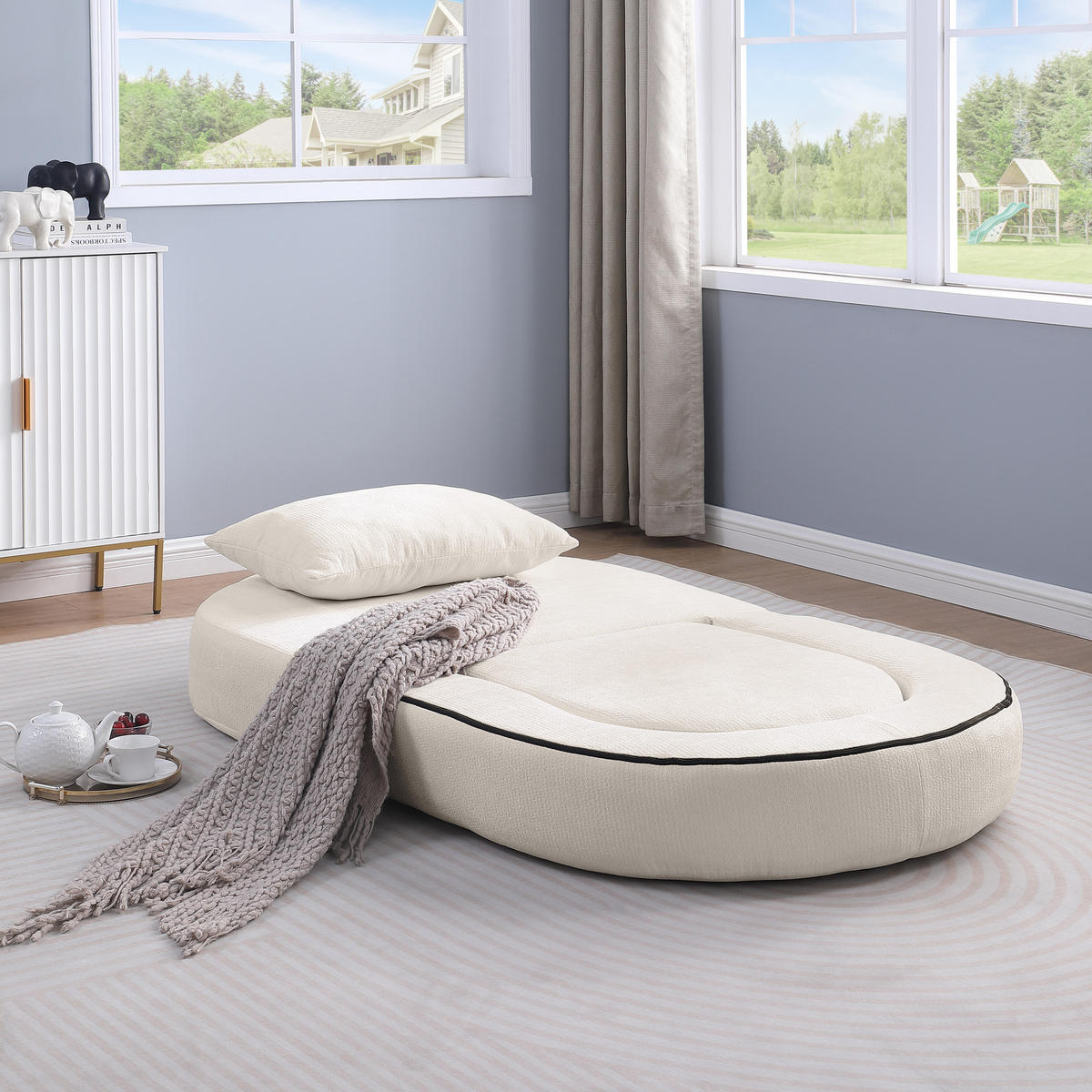 SCHLAFSESSEL DE-35081 faltbar Beige - Beige, Textil (90/21/101cm) - ComfortXL