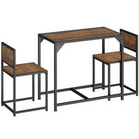 SITZGRUPPE Milton,mit höhenverstellbaren Kunststofffüßen,Industrial Holz dunkel, rustikal - Rostfarben, Holzwerkstoff (48/77/91cm) - tectake