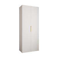 DREHTÜRENSCHRANK 245,5/100/50 2-türig - Goldfarben/Weiß, Holz/Metall (100/245.5/50cm) - Abiks Möbel