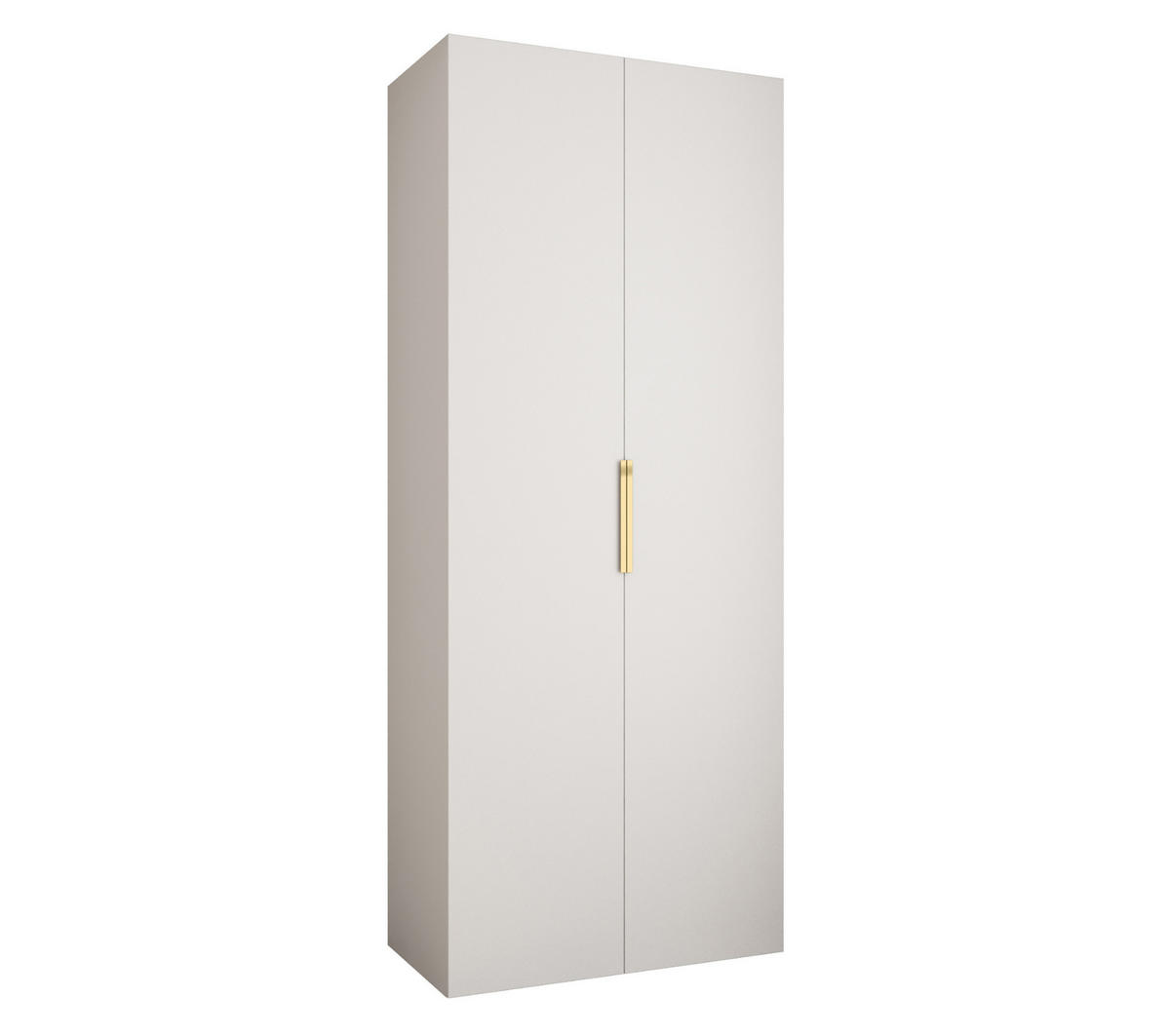 DREHTÜRENSCHRANK 245,5/100/50 2-türig - Goldfarben/Weiß, Holz/Metall (100/245.5/50cm) - Abiks Möbel