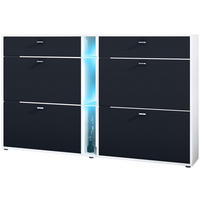 SCHUHSCHRANK Today Fronten in Schwarz matt - Schwarz, Holzwerkstoff (155.5/95/28cm) - Vladon