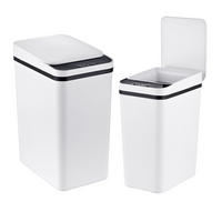 ODPADKOVÝ KOŠ Bílá-Bílá 2dílná-sada se senzorem 15 l - bílá, plast (18.5/37/26.5cm) - Relaxdays