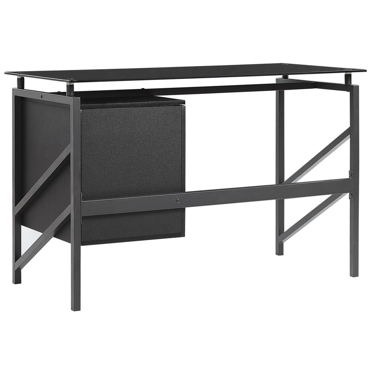 SCHREIBTISCH schwarz 117/57/76 cm Moriton - Schwarz, Holzwerkstoff (57/117/76cm) - Beliani