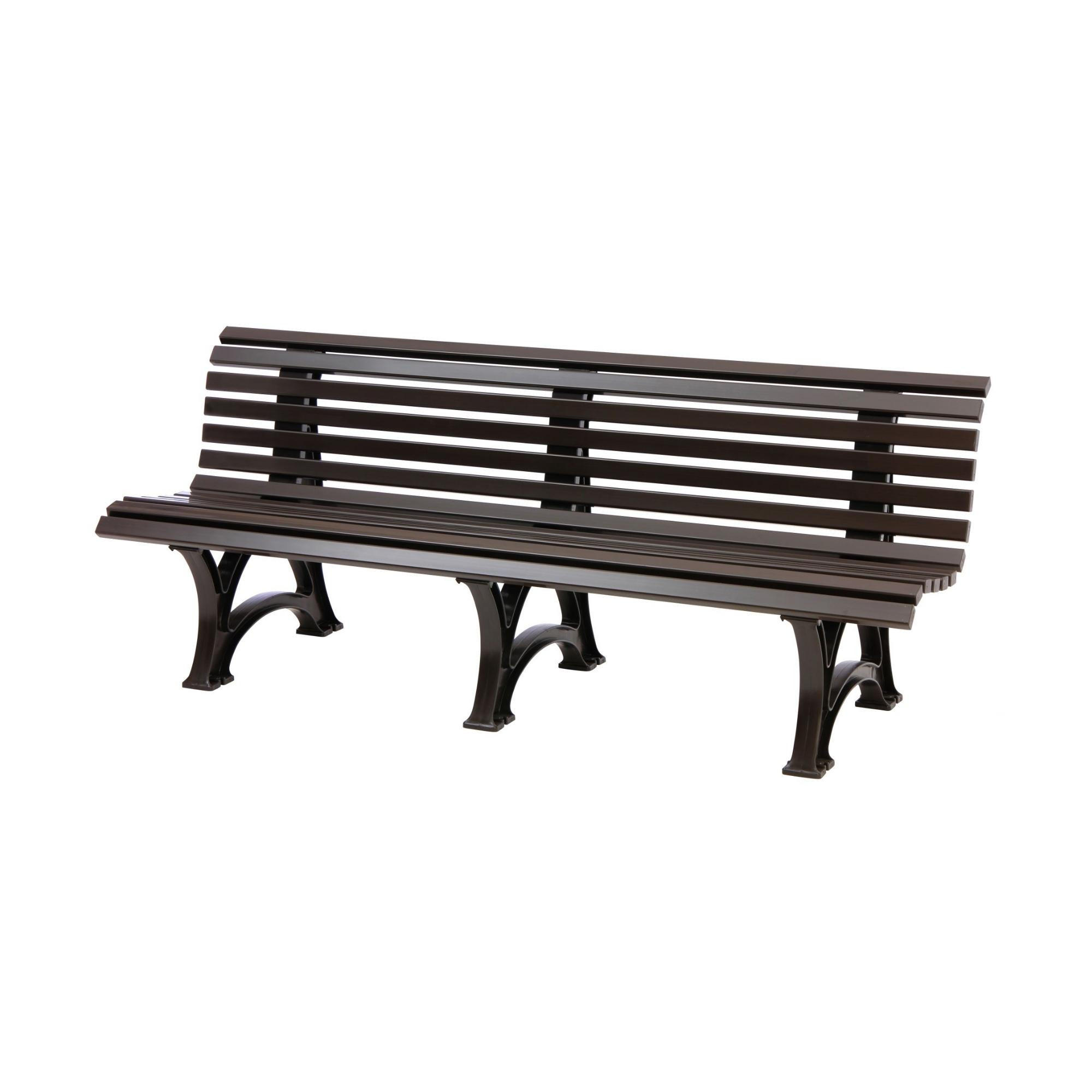 GARTENBANK Jamaika 4 Sitzer Braun 80 x 200 x 64 cm Witterungskunststoff & UV Beständiger Kunststoff - Braun, Kunststoff (200/80/64cm) - PROREGAL