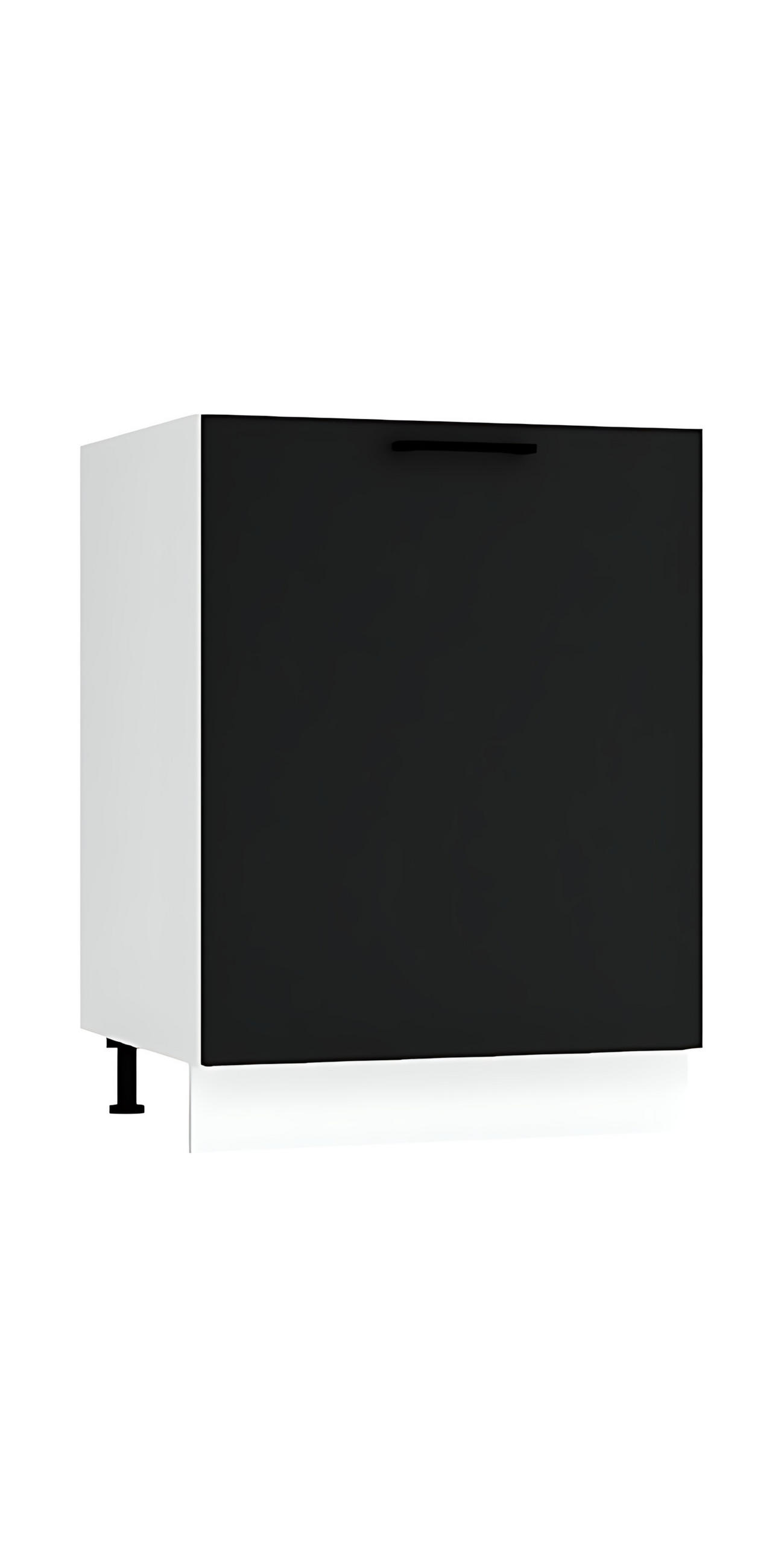 SPÜLENUNTERSCHRANK D60ZL S/1 - Morvex - Robust & langlebig, mit 1 Schublade - Schwarz, Holz/Metall (60/82/52.4cm) - ROYAL24_MARKT