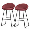 BARHOCKER 2er Set Rot mit Stoffbezug - Rot/Schwarz, Metall (56/94/50cm) - ML-DESIGN