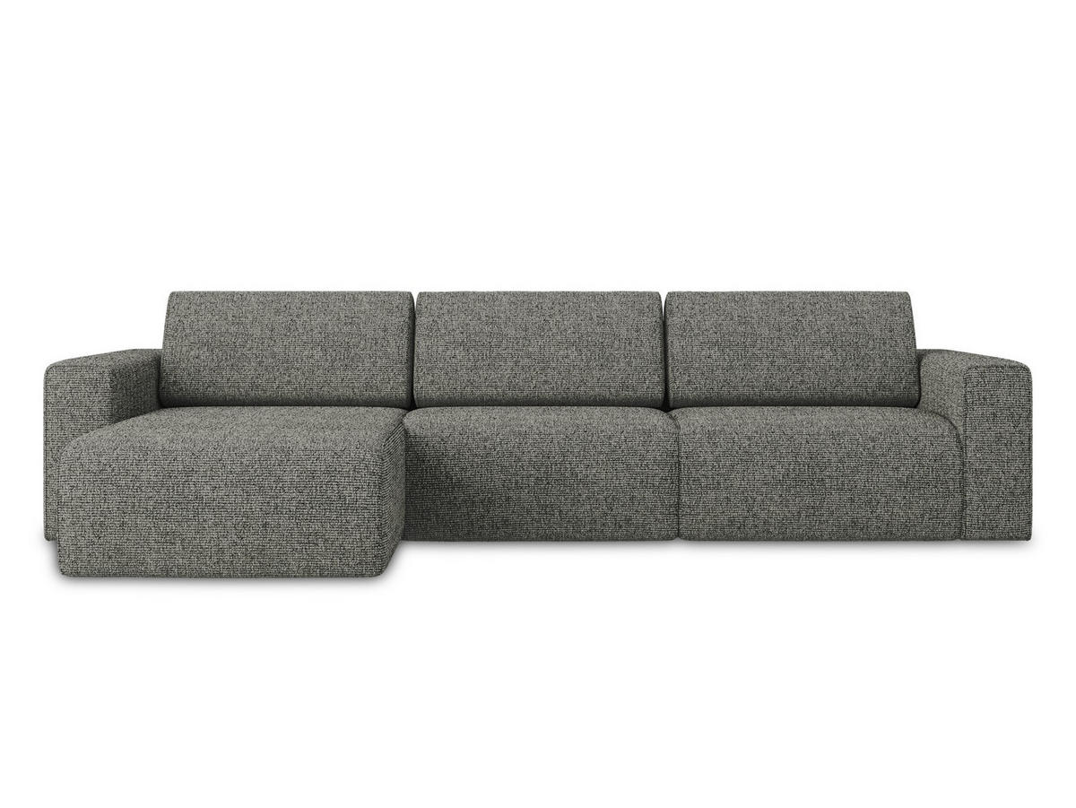 ECKSOFA Links Strukturstoff Stoff Grau - Dunkelgrau/Beige, Kunststoff/Textil (167/314cm) - Makamii