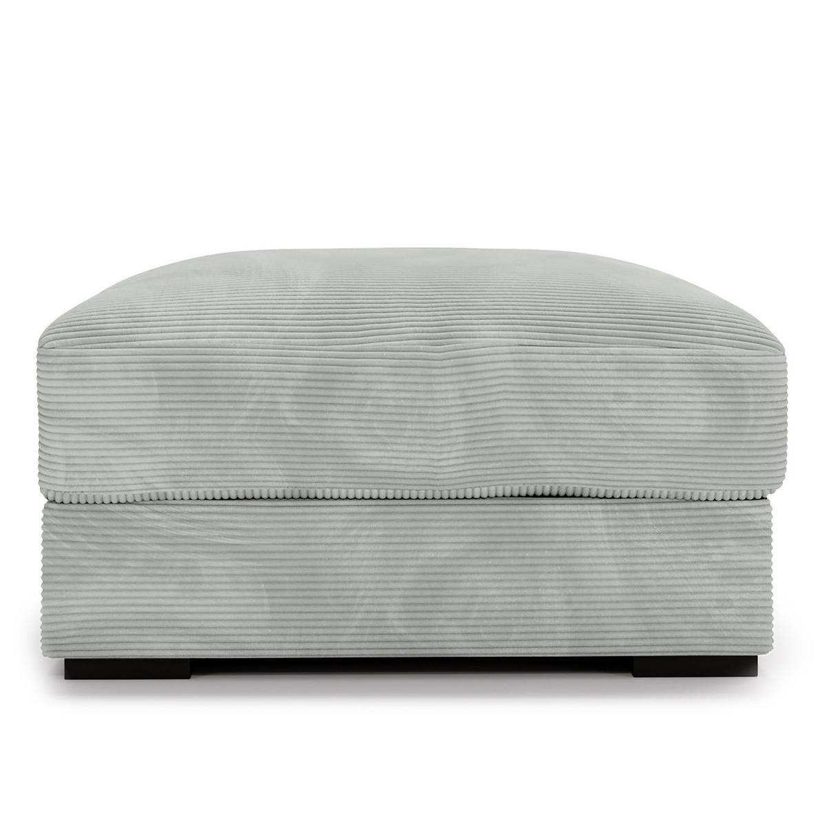 POLSTERHOCKER - Hellgrau/Schwarz, Kunststoff/Textil (92/42/92cm) - home24