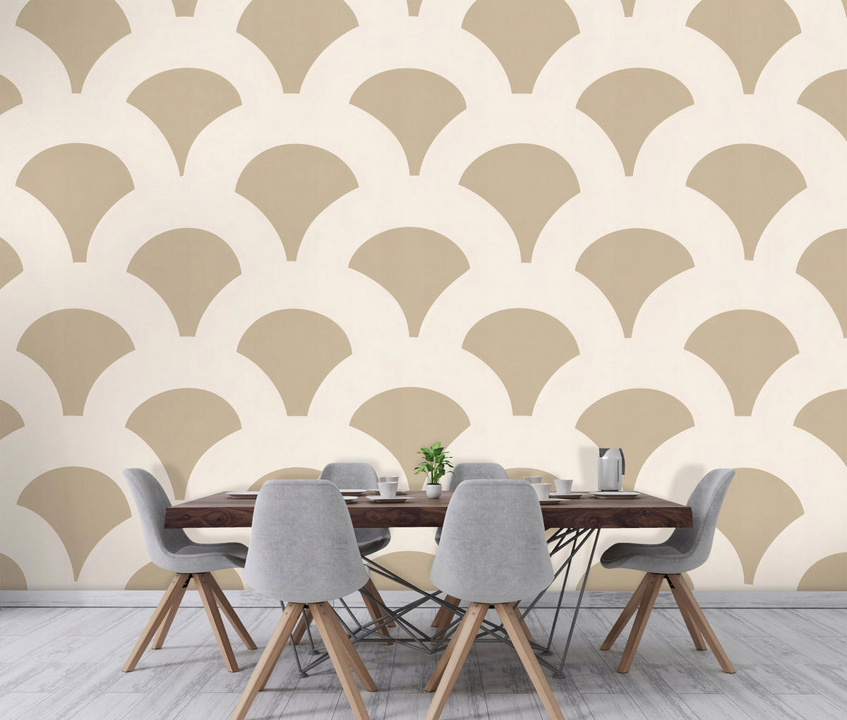 FOTOTAPETE Abstrakt Boho Beige 400x280 cm - Multicolor, Papier (400/280cm) - Wallarena