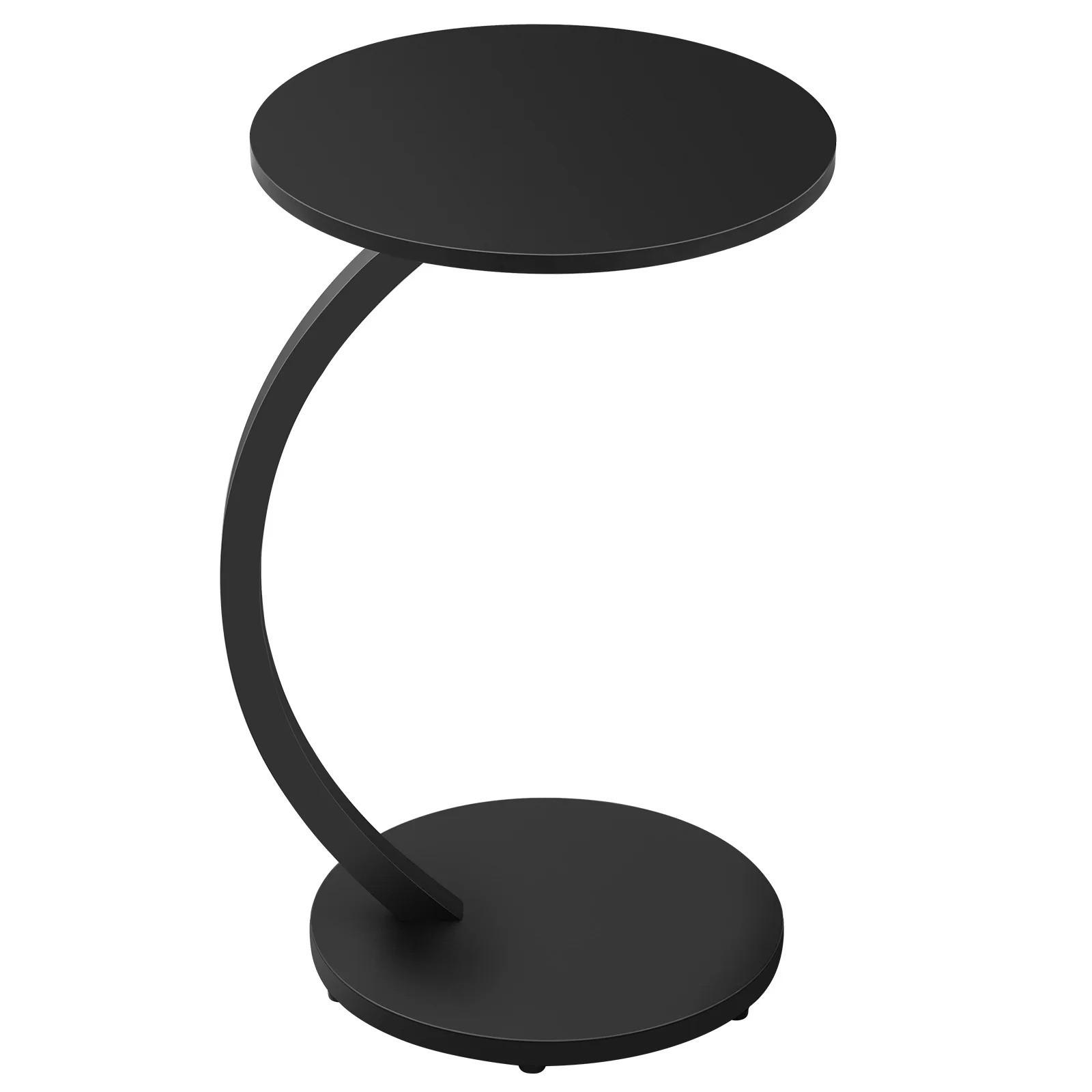 BEISTELLTISCH, C-Form, Schwarz, rund, für Sofa - Schwarz, Holzwerkstoff (40/40/64.5cm) - Kaket