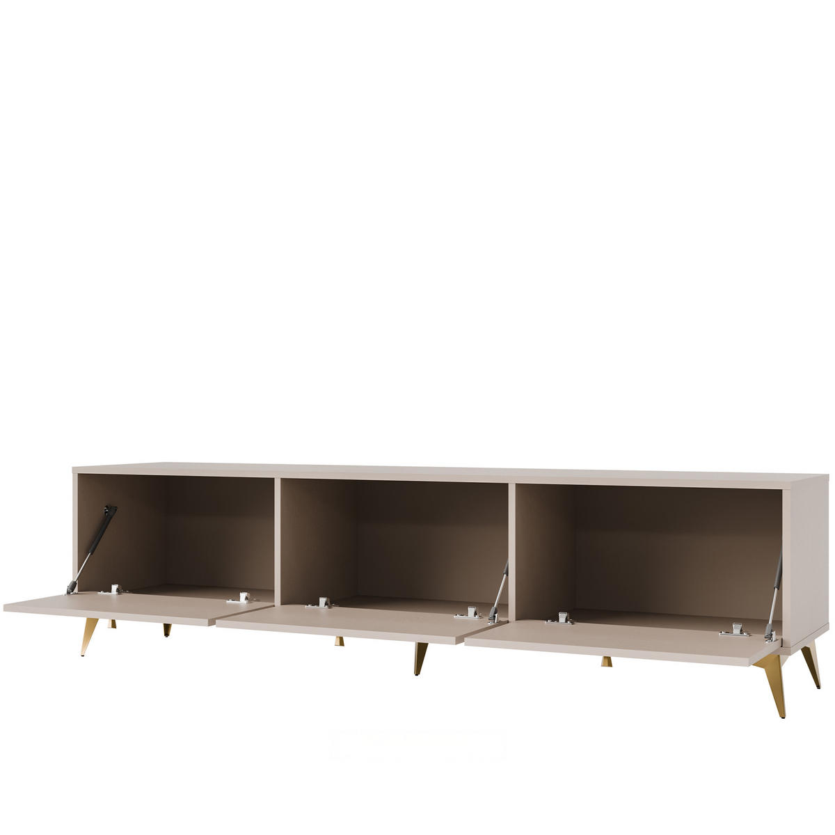 TV-LOWBOARD FLOREN, Creme/Gold - Creme, Holzwerkstoff/Metall (180/48.5/40.8cm) - KONSIMO®