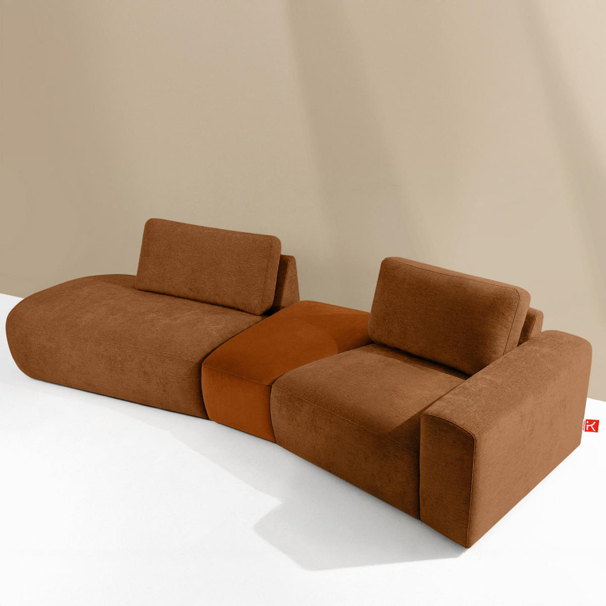 4-SITZER ECKSOFA ZUCCO Chenille links, Kupfer - Kupferfarben, Textil (350/84/105cm) - KONSIMO®