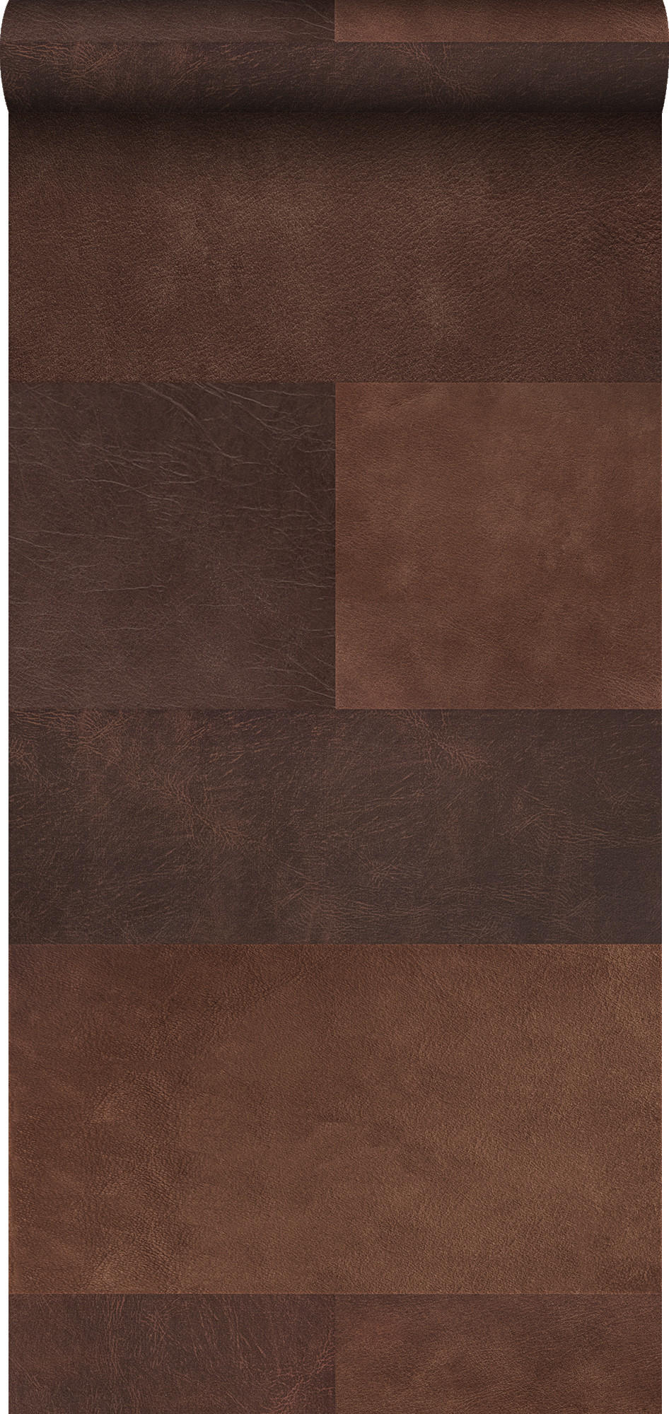 XXL-VLIESTAPETE Fliesenmuster mit Lederoptik 50 x 837 cm - Braun, Papier (50/837cm) - Origin Wallcoverings