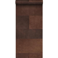 XXL-VLIESTAPETE Fliesenmuster mit Lederoptik 50 x 837 cm - Braun, Papier (50/837cm) - Origin Wallcoverings