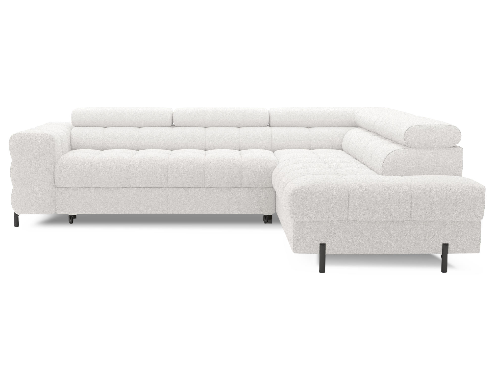 ECKSOFA Ferrucio R - Weiß (Royal 01) - Weiß, Holzwerkstoff (276/200cm) - Möblo