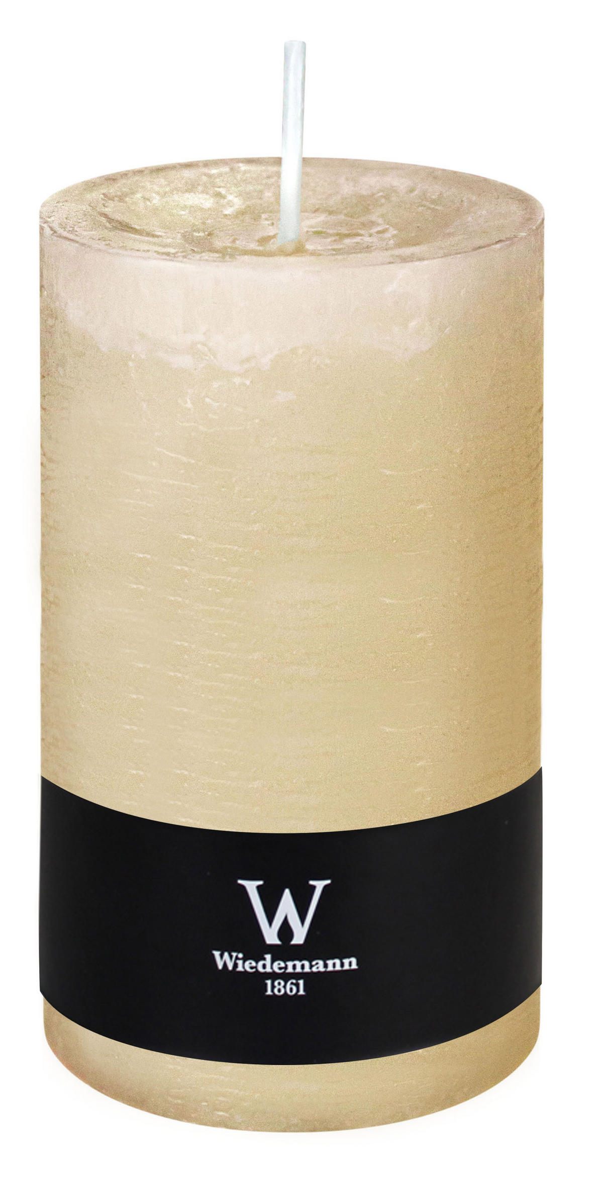 STUMPENKERZE Rustik Marble Style Bisquit 190 x Ø 98 mm, 1 Stück - Beige, Paraffin (10/19cm) - Wiedemann Kerzen